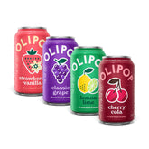 OLIPOP pack Fruity Fun frontal mostrando las cuatro latas y beneficios de fibra