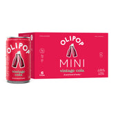 OLIPOP lata frontal mostrando etiqueta vintage y sabor reconocible