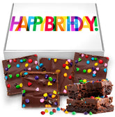 OMCookie caja regalo frontal mostrando diseño Happy Birthday y conveniencia para regalar