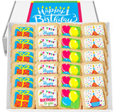 OMCookie caja frontal festiva mostrando 24 galletas lista para regalar