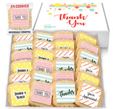 OMCookie presentación frontal del paquete de 24 galletas agradecimiento, ideal para eventos