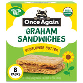Once Again empaque frontal de las galletas graham sin gluten mostrando la caja