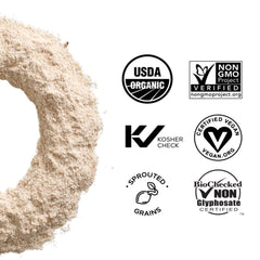 One Degree Organics textura fina de la harina germinada, ideal para hornear