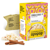 OPOPOP paquete frontal Cinnalicious mostrando diseño y beneficio práctico
