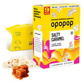 OPOPOP frente del empaque mostrando sabor caramelo salado y beneficios