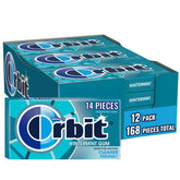 Orbit empaque frontal mostrando 12 paquetes para fácil almacenamiento