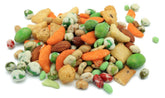OREGON FARM FRESH SNACKS frente del empaque mostrando mezcla picante y crujiente
