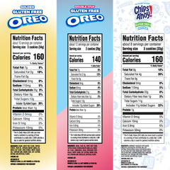 OREO Double Stuf Gluten Free primer plano de paquete, marca OREO y extra crema visible