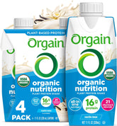 Orgain batido vainilla frontal mostrando envase listo para beber y nutrición práctica