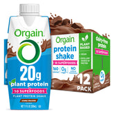 Orgain batido vegano frente mostrando envase y diseño, conveniencia inmediata
