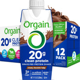 Orgain frente del envase chocolate muestra diseño y conveniencia