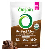 Orgain empaque frontal chocolate mostrando información clave y conveniencia