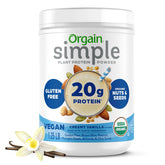 Orgain envase frontal mostrando la presentación y beneficio de proteína limpia