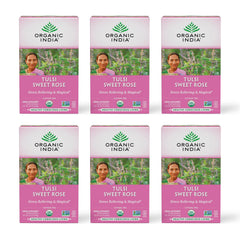 ORGANIC INDIA frente del empaque mostrando paquete y etiqueta clara
