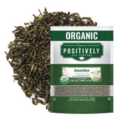 Organic Positively Tea envase frontal mostrando etiqueta orgánica y ventajas