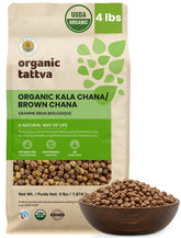 Organic Tattva empaque frontal mostrando 4 lb y calidad orgánica