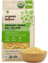 ORGANIC TATTVA frente del empaque mostrando 4 lb y ventaja de conservación