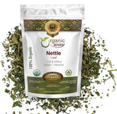 Organic Way empaque frontal mostrando hojas de ortiga lista para infusión