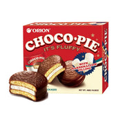 Orion Choco Pie caja frontal mostrando 12 unidades para compartir