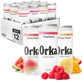 Orka lata frente pack variado mostrando diseño limpio y energía sin azúcar