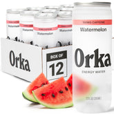 Orka lata frontal sabor sandía mostrando diseño y beneficio refrescante