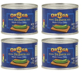 Ortega lata frontal con chiles verdes enteros mostrando conveniencia y sabor ahumado
