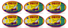 Ortiz lata frontal mostrando etiqueta y aceite virgen extra, calidad artesanal