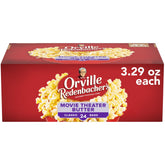 Orville Redenbacher's empaque frontal mostrando la marca y beneficio conveniencia