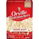 Orville Redenbacher's frente del paquete mostrando cajas múltiples y diseño, conveniencia inmediata