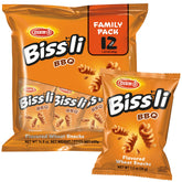 Osem Bissli frontal del paquete mostrando diseño y tamaño práctico
