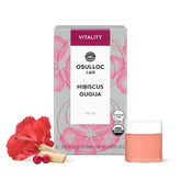 Osulloc caja frontal del té Hibiscus Gugija mostrando color y diseño atractivo