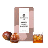 Osulloc empaque frontal elegante mostrando sabor marron glacé y calidad Jeju