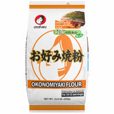 Otafuku bolsa frente mostrando 15.9 oz y marca, facilita okonomiyaki casero