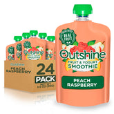 Outshine pouch frente del envase mostrando sabor y ventaja práctico