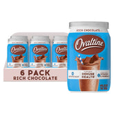 Ovaltine frente del empaque mostrando marca y tamaño, conveniencia