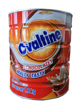 Ovaltine lata frontal mostrando 1200 g y conservación conveniente