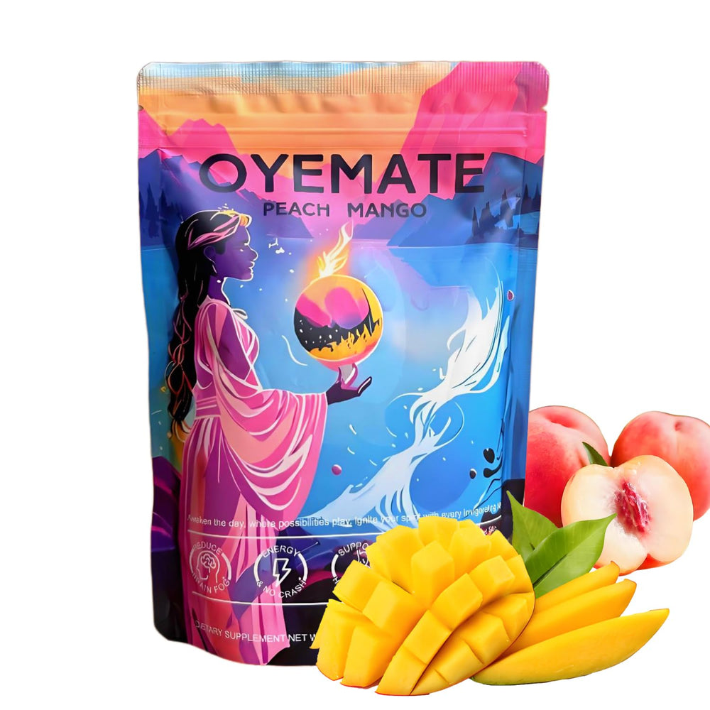 OYEMATE empaque frontal mostrando 30 porciones y diseño protector