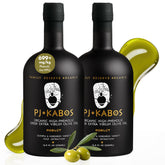 P.J. KABOS botella frontal pack mostrando presentación premium y conservación