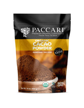 PACARI paquete frontal mostrando etiqueta orgánica y comercio justo