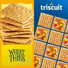 Pack variado cuatro cajas dispuesto, Triscuit y Wheat Thins para despensa