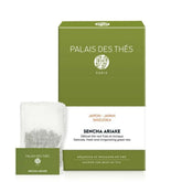 Palais des Thés paquete frontal que muestra té sencha ariake ecológico y presentación limpia