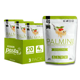Palmini frente del paquete mostrando linguine y beneficios bajos en calorías