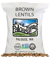 Palouse Brand empaque frontal mostrando sello libre de glifosato y tamaño a granel