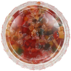 Paradise detalle cercano de textura de frutas confitadas para hornear