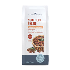 Paramount Roasters bolsa frontal mostrando etiqueta y beneficio frescura