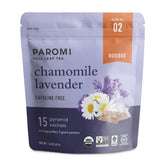 Paromi bolsa frontal chamomile lavender rooibos mostrando diseño y frescura