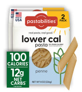 Pastabilities penne frente del empaque mostrando el paquete y beneficios visuales