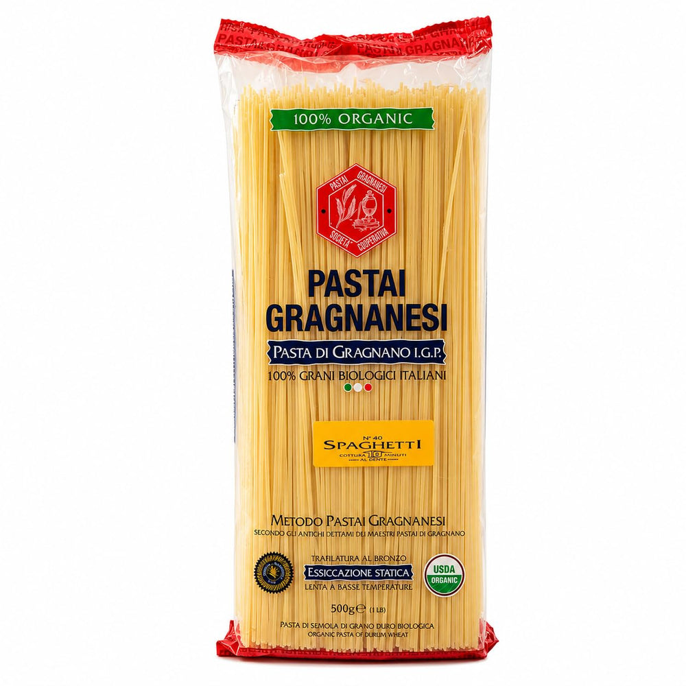 Pastai Gragnanesi paquete frontal mostrando 500 g y calidad italiana