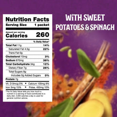 Patak's detalle de etiqueta y lista de ingredientes naturales y beneficios