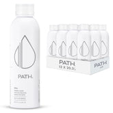 PATHWATER botella frente mostrando diseño de aluminio y beneficio sostenible